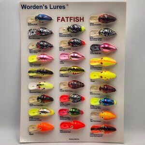 Yakima Wordens Lures Fatfish Fishing Lure Show Display Board 26 Colors 548666